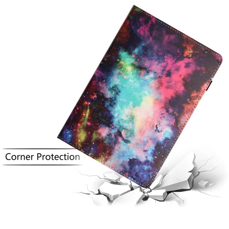 For Samsung Galaxy Tab A9 PU Leather Case Pattern Printing Tablet Cover with Card Holder
