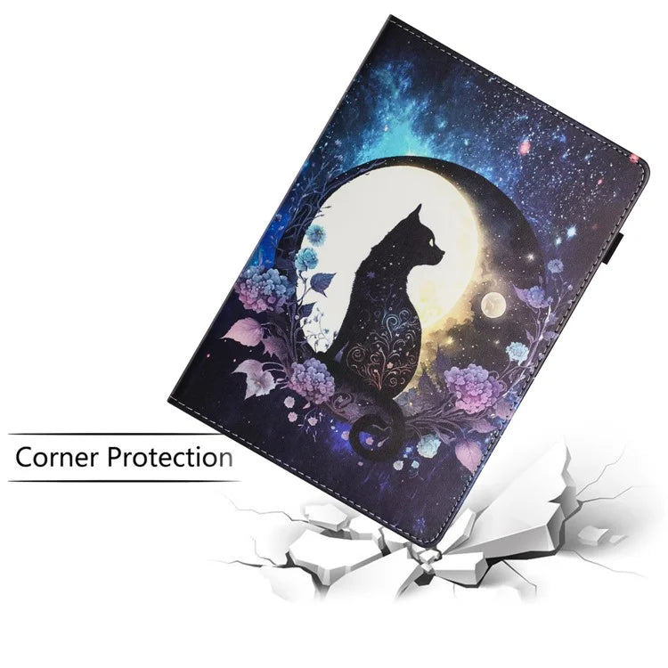 For Samsung Galaxy Tab A9 PU Leather Case Pattern Printing Tablet Cover with Card Holder