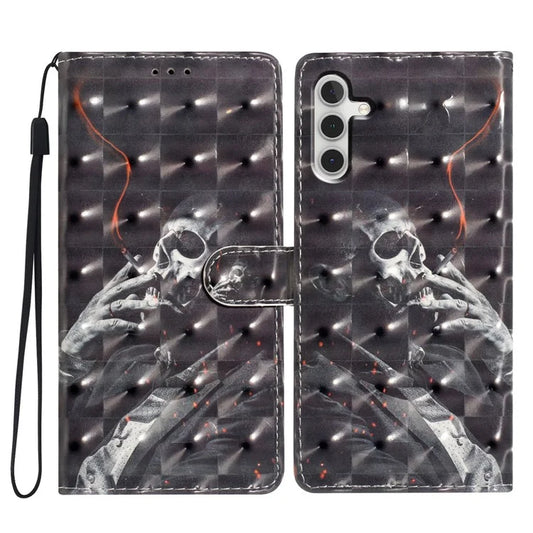For Samsung Galaxy A13 5G Case PU Leather 3D Pattern Printing Stand Cover with Strap