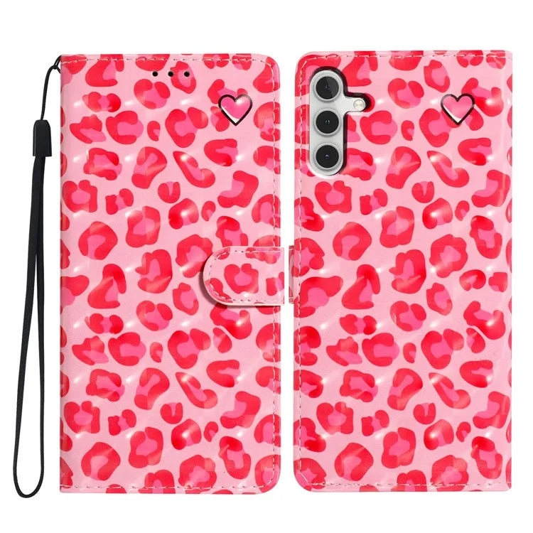 For Samsung Galaxy A13 5G Case PU Leather 3D Pattern Printing Stand Cover with Strap