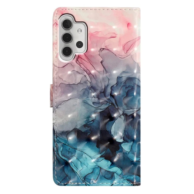 For Samsung Galaxy A13 4G Case 3D Pattern Printing PU Leather Walle Phone Cover with Strap