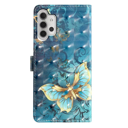 For Samsung Galaxy A13 4G Case 3D Pattern Printing PU Leather Walle Phone Cover with Strap