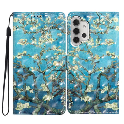For Samsung Galaxy A13 4G Case 3D Pattern Printing PU Leather Walle Phone Cover with Strap