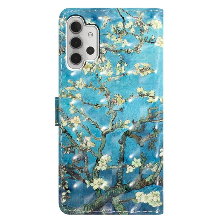 For Samsung Galaxy A13 4G Case 3D Pattern Printing PU Leather Walle Phone Cover with Strap