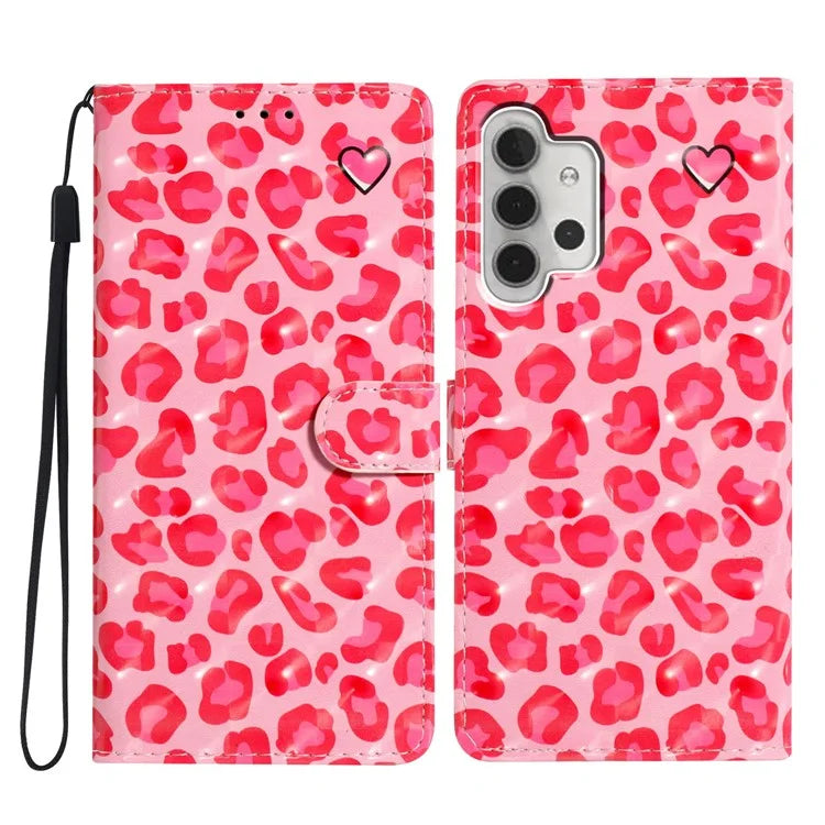 For Samsung Galaxy A13 4G Case 3D Pattern Printing PU Leather Walle Phone Cover with Strap