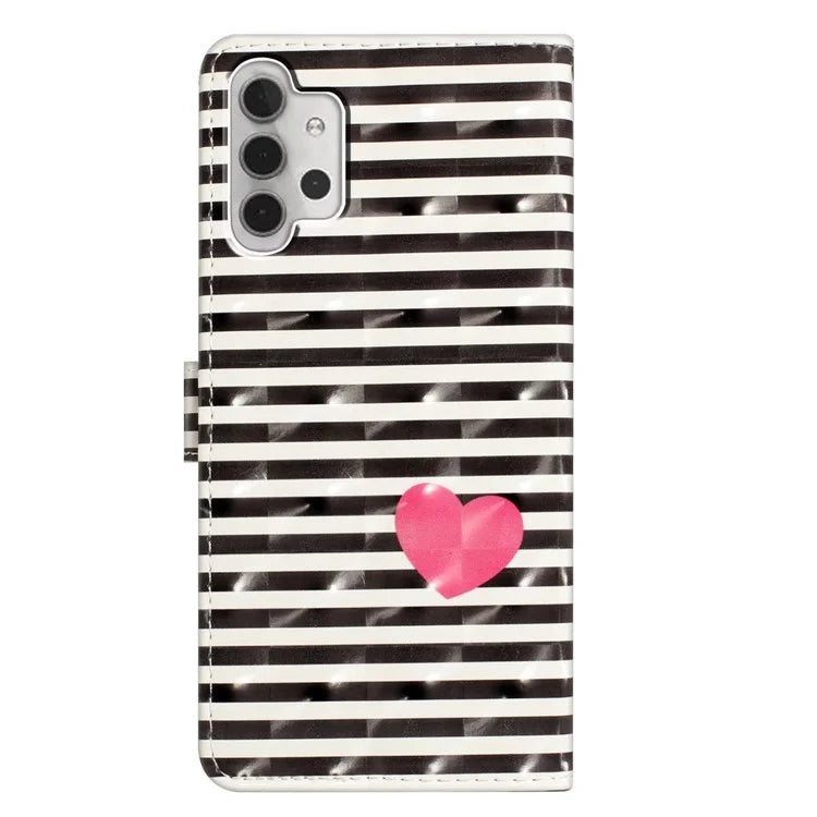 For Samsung Galaxy A13 4G Case 3D Pattern Printing PU Leather Walle Phone Cover with Strap