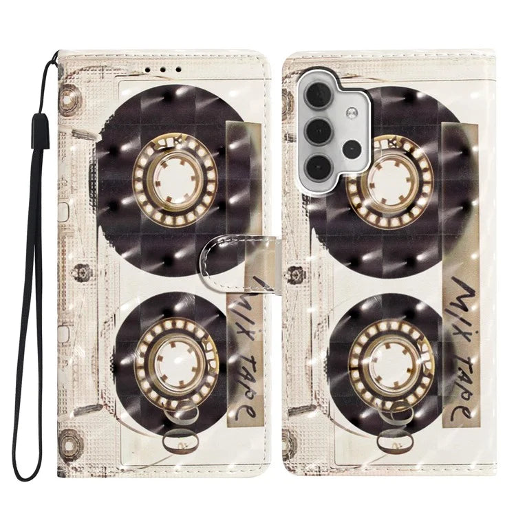 For Samsung Galaxy A13 4G Case 3D Pattern Printing PU Leather Walle Phone Cover with Strap