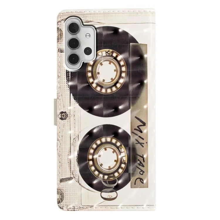 For Samsung Galaxy A13 4G Case 3D Pattern Printing PU Leather Walle Phone Cover with Strap