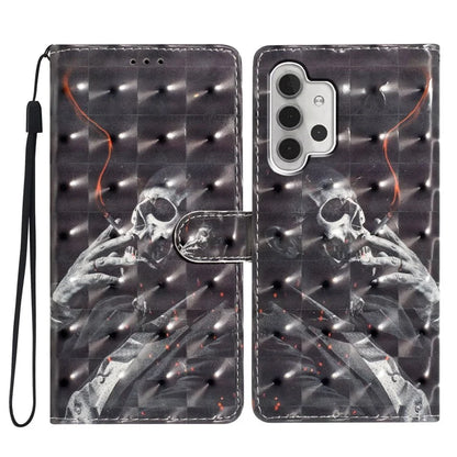 For Samsung Galaxy A13 4G Case 3D Pattern Printing PU Leather Walle Phone Cover with Strap