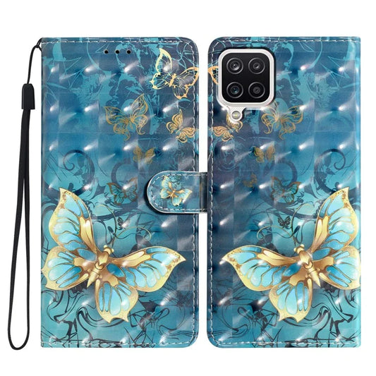 For Samsung Galaxy A12 Case Wallet PU Leather 3D Pattern Phone Cover with Strap