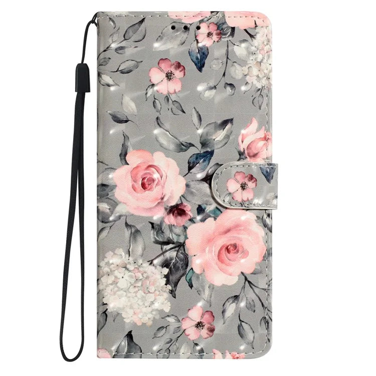 For Samsung Galaxy A22 5G (EU Version) Case Wallet PU Leather 3D Pattern Phone Cover