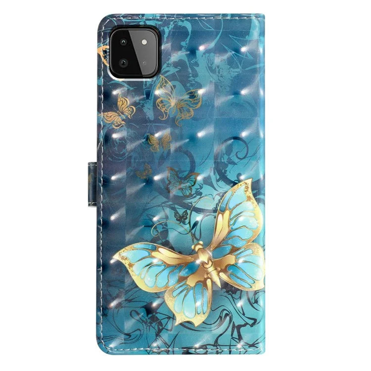 For Samsung Galaxy A22 5G (EU Version) Case Wallet PU Leather 3D Pattern Phone Cover