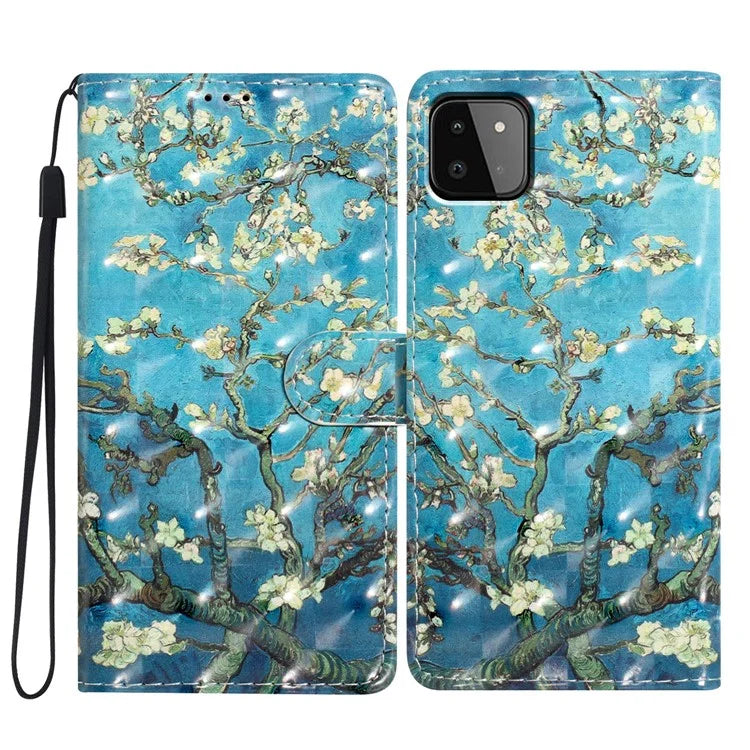 For Samsung Galaxy A22 5G (EU Version) Case Wallet PU Leather 3D Pattern Phone Cover