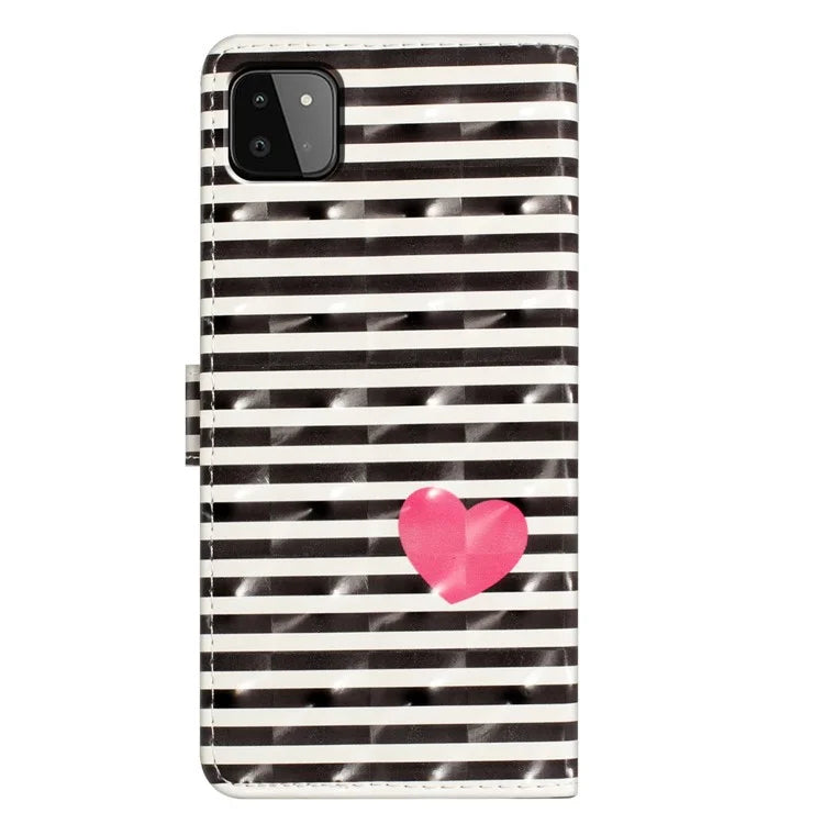 For Samsung Galaxy A22 5G (EU Version) Case Wallet PU Leather 3D Pattern Phone Cover