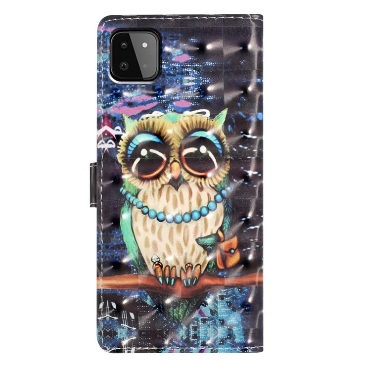 For Samsung Galaxy A22 5G (EU Version) Case Wallet PU Leather 3D Pattern Phone Cover