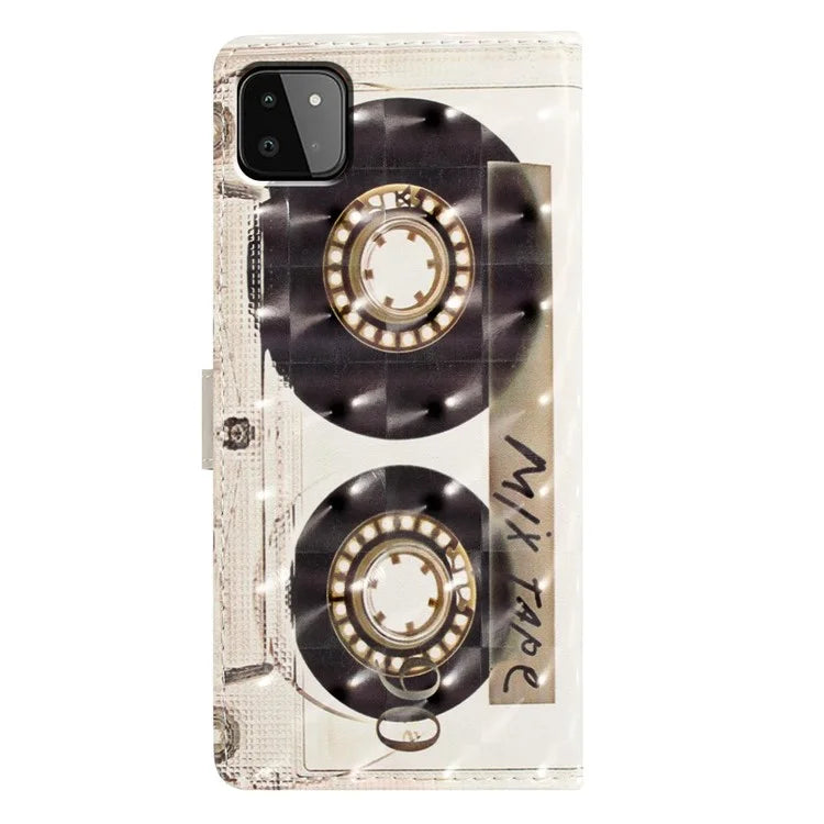 For Samsung Galaxy A22 5G (EU Version) Case Wallet PU Leather 3D Pattern Phone Cover