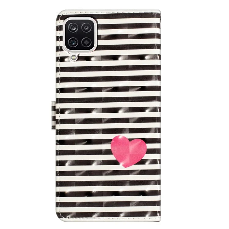 For Samsung Galaxy A22 4G (EU Version) Case Printed 3D Pattern PU Leather Wallet Phone Cover