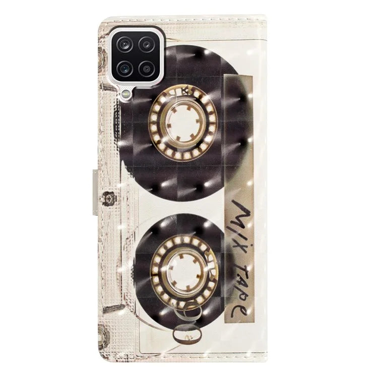 For Samsung Galaxy A22 4G (EU Version) Case Printed 3D Pattern PU Leather Wallet Phone Cover