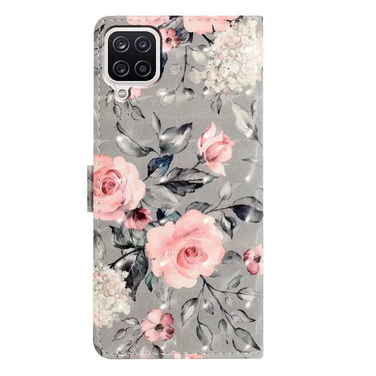 For Samsung Galaxy A22 4G (EU Version) Case Printed 3D Pattern PU Leather Wallet Phone Cover