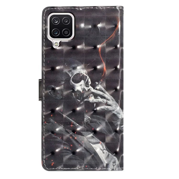 For Samsung Galaxy A22 4G (EU Version) Case Printed 3D Pattern PU Leather Wallet Phone Cover