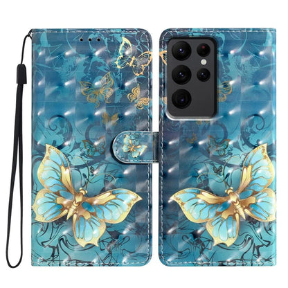 For Samsung Galaxy S23 Ultra Case Wallet 3D Pattern PU Leather Flip Phone Cover