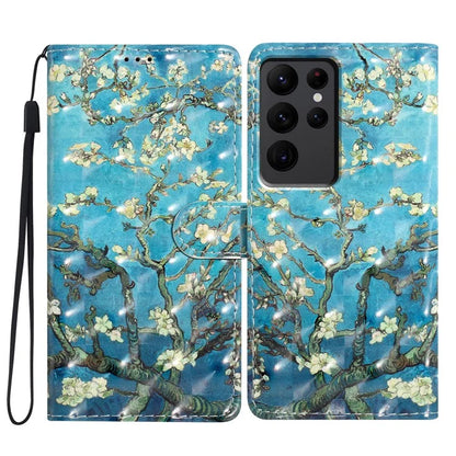 For Samsung Galaxy S23 Ultra Case Wallet 3D Pattern PU Leather Flip Phone Cover