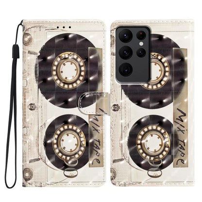 For Samsung Galaxy S23 Ultra Case Wallet 3D Pattern PU Leather Flip Phone Cover