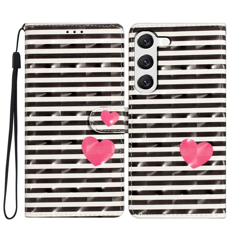 For Samsung Galaxy S23 Case 3D Pattern Flip Folio PU Leather Wallet Phone Cover