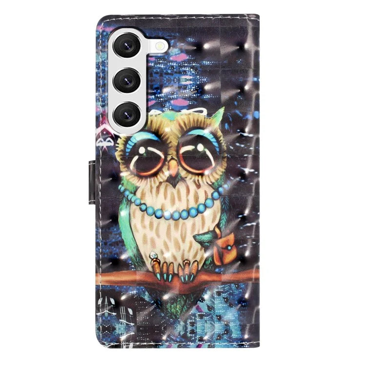 For Samsung Galaxy S23 Case 3D Pattern Flip Folio PU Leather Wallet Phone Cover