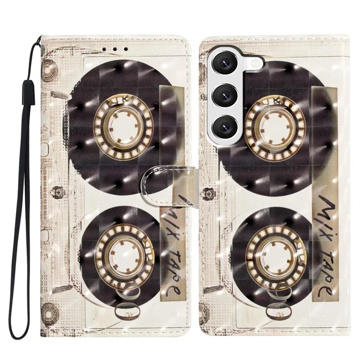 For Samsung Galaxy S23 Case 3D Pattern Flip Folio PU Leather Wallet Phone Cover