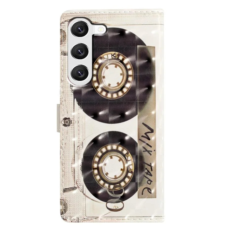 For Samsung Galaxy S23 Case 3D Pattern Flip Folio PU Leather Wallet Phone Cover