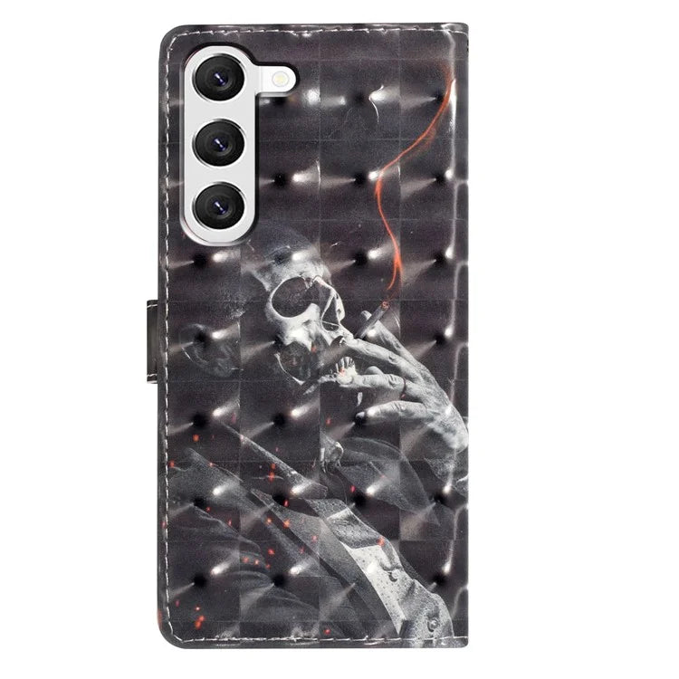 For Samsung Galaxy S23 Case 3D Pattern Flip Folio PU Leather Wallet Phone Cover