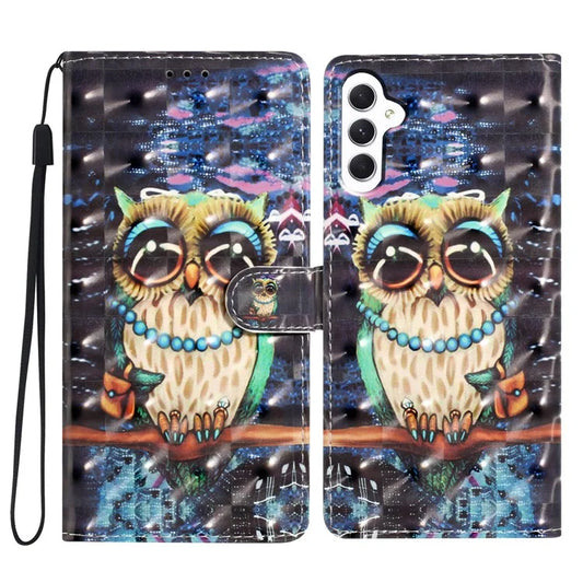 For Samsung Galaxy A25 5G (Global) (161.0 x 76.5 x 8.3mm) Case PU Leather 3D Pattern Flip Wallet Phone Cover