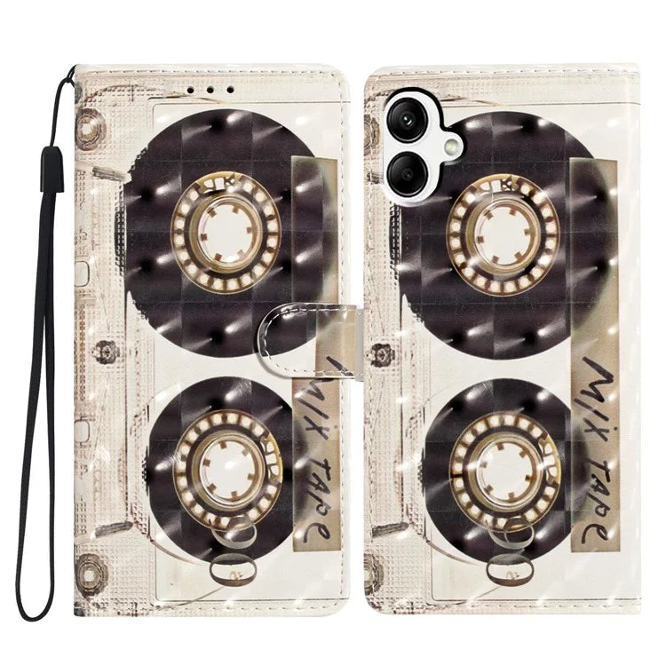 For Samsung Galaxy A05 4G Case PU Leather Magnetic Closure 3D Creative Pattern Phone Cover