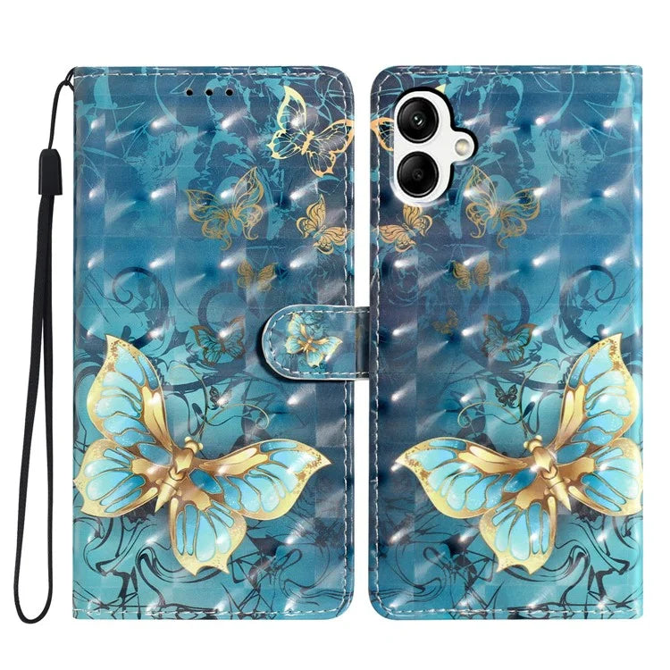 For Samsung Galaxy A05 4G Case PU Leather Magnetic Closure 3D Creative Pattern Phone Cover