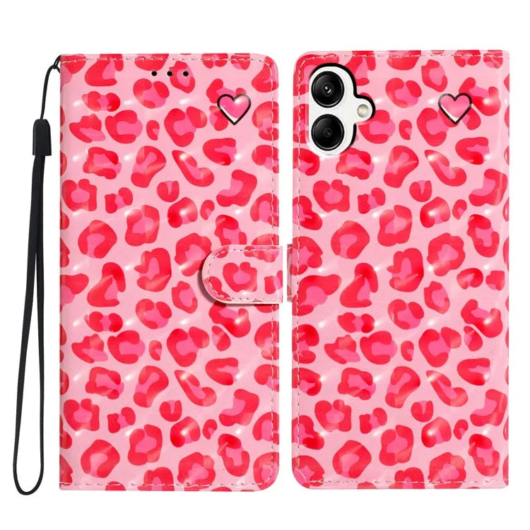 For Samsung Galaxy A05 4G Case PU Leather Magnetic Closure 3D Creative Pattern Phone Cover