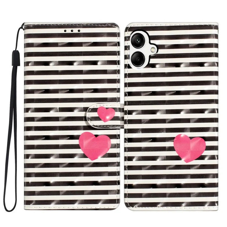 For Samsung Galaxy A05 4G Case PU Leather Magnetic Closure 3D Creative Pattern Phone Cover