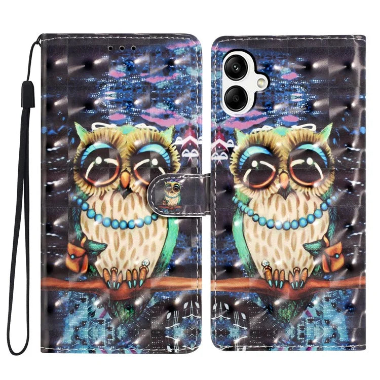For Samsung Galaxy A05 4G Case PU Leather Magnetic Closure 3D Creative Pattern Phone Cover