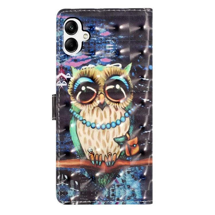 For Samsung Galaxy A05 4G Case PU Leather Magnetic Closure 3D Creative Pattern Phone Cover
