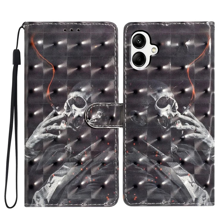 For Samsung Galaxy A05 4G Case PU Leather Magnetic Closure 3D Creative Pattern Phone Cover