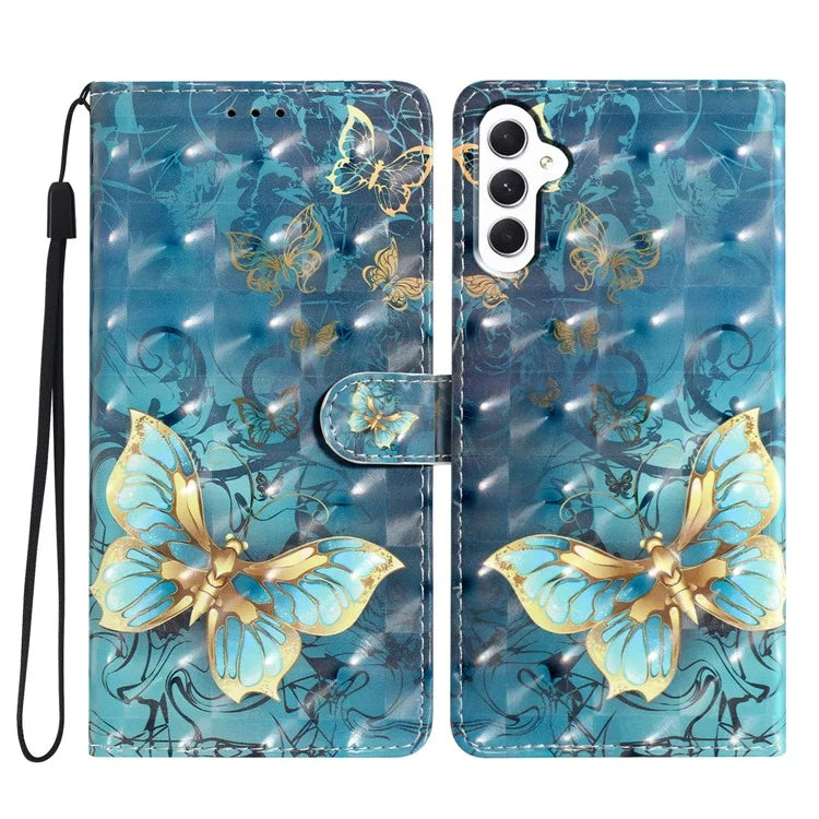 For Samsung Galaxy A34 5G Case 3D Pattern PU Leather Stand Protective Flip Phone Cover