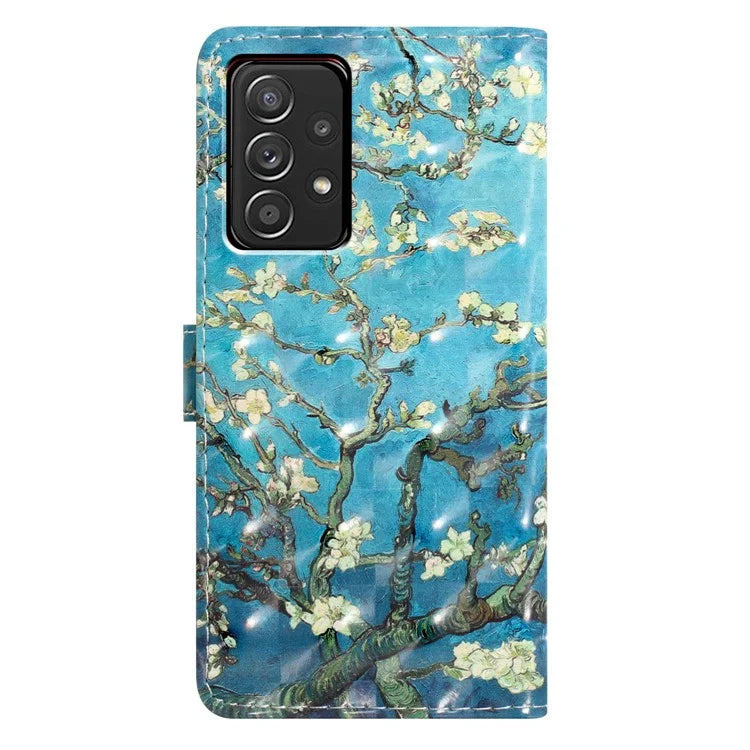 For Samsung Galaxy A73 5G Case 3D Pattern Printing PU Leather Magnetic Flip Phone Cover