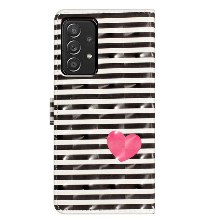 For Samsung Galaxy A73 5G Case 3D Pattern Printing PU Leather Magnetic Flip Phone Cover