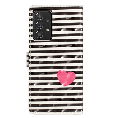 For Samsung Galaxy A73 5G Case 3D Pattern Printing PU Leather Magnetic Flip Phone Cover