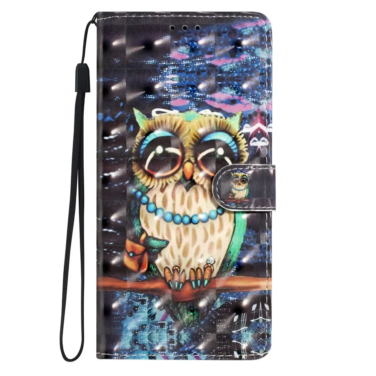 For Samsung Galaxy A73 5G Case 3D Pattern Printing PU Leather Magnetic Flip Phone Cover