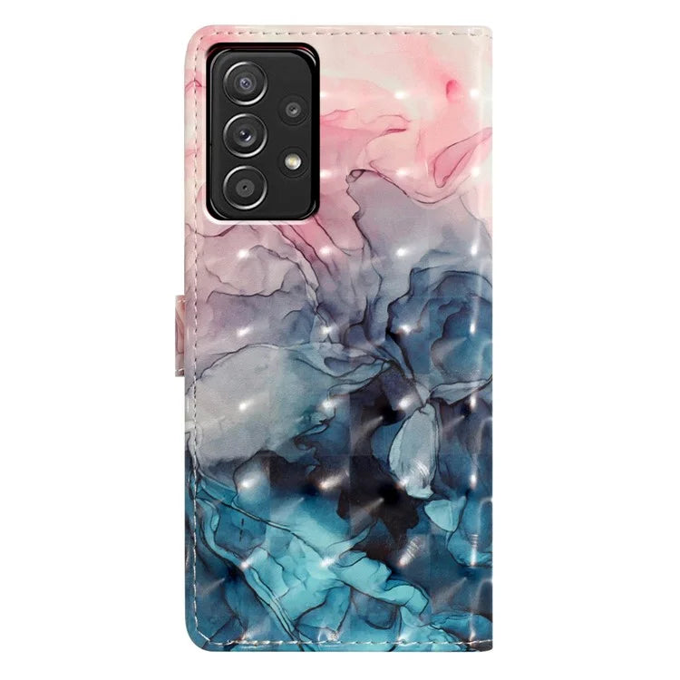 For Samsung Galaxy A53 5G Case Stand Feature PU Leather 3D Pattern Printing Phone Cover
