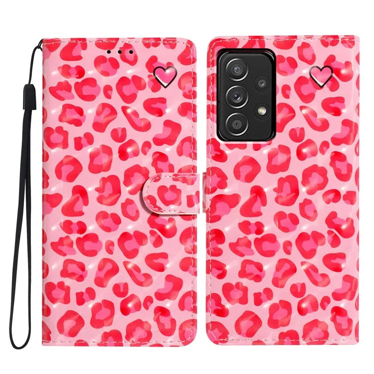 For Samsung Galaxy A53 5G Case Stand Feature PU Leather 3D Pattern Printing Phone Cover