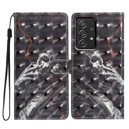 For Samsung Galaxy A53 5G Case Stand Feature PU Leather 3D Pattern Printing Phone Cover