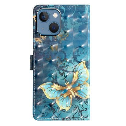 For iPhone 14 Plus Case 3D Pattern PU Leather Wallet Stand Protective Phone Cover