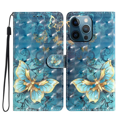 For iPhone 13 Pro Max Case 3D Pattern PU Leather Flip Shockproof Phone Cover